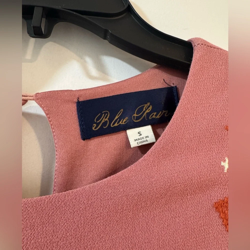 Blue Rain Pink Embroidered Short Sleeve Dress - Picture 3 of 4